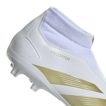 Adidas Predator League Laceless FG Day Spark - Footwear White/Gold Metallic/Footwear White - Image 5