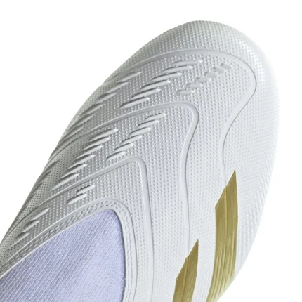 Adidas Predator League Laceless FG Day Spark - Footwear White/Gold Metallic/Footwear White - Image 6