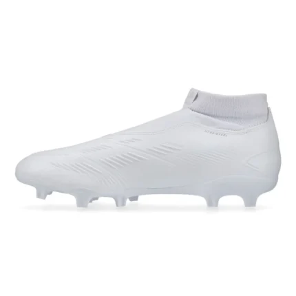 Adidas Predator League Laceless FG Pearlized - Footwear White/Silver Metallic - Image 3