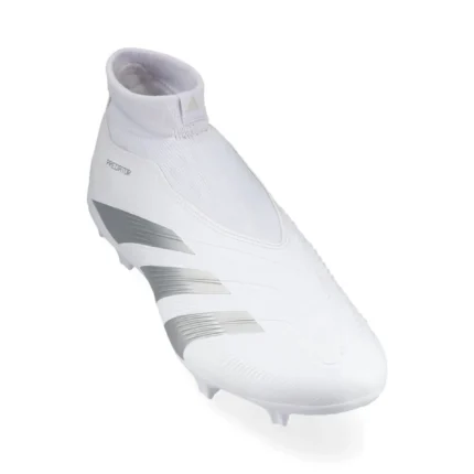 Adidas Predator League Laceless FG Pearlized - Footwear White/Silver Metallic - Image 5