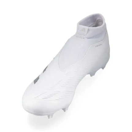 Adidas Predator League Laceless FG Pearlized - Footwear White/Silver Metallic - Image 7