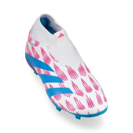 Adidas Predator League Laceless FG Reemergence - Footwear White/Solar Blue/Solar Pink Kids - Image 5