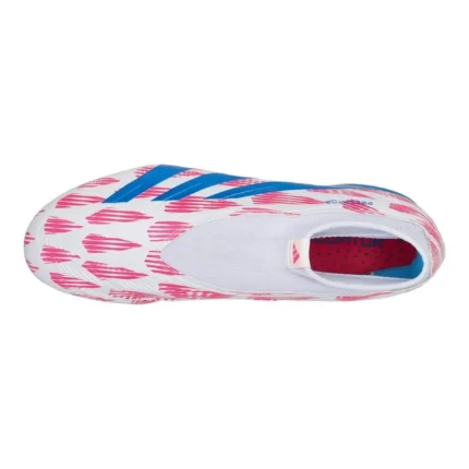 Adidas Predator League Laceless FG Reemergence - Footwear White/Solar Blue/Solar Pink - Image 4