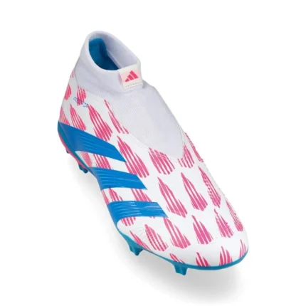 Adidas Predator League Laceless FG Reemergence - Footwear White/Solar Blue/Solar Pink - Image 5