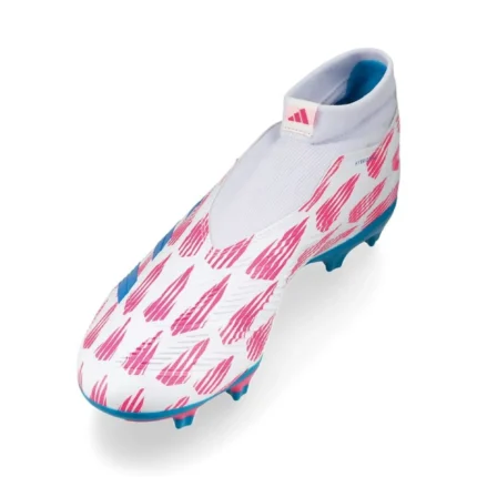 Adidas Predator League Laceless FG Reemergence - Footwear White/Solar Blue/Solar Pink - Image 7