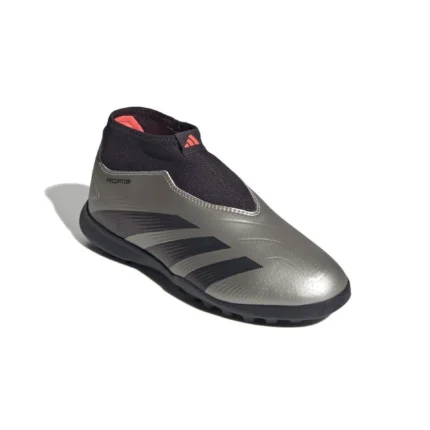 Adidas Predator League Laceless TF Vivid Horizon - Platin Metallic/Aurora Black/Turbo Kids - Image 4