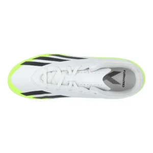 Adidas X Crazyfast .4 FxG Crazyrush - Footwear White/Core Black/Lucid Lemon Kids - Image 4