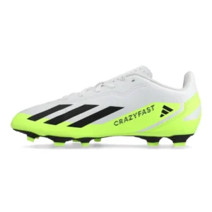 Adidas X Crazyfast .4 FxG Crazyrush - Footwear White/Core Black/Lucid Lemon Kids - Image 3