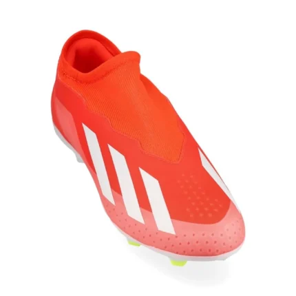 Adidas X Crazyfast League Laceless FG Energy Citrus - Solar Red/Footwear White/Solar Yellow Kids - Image 5