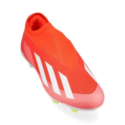 Adidas X Crazyfast League Laceless FG Energy Citrus - Solar Red/Footwear White/Solar Yellow - Image 5