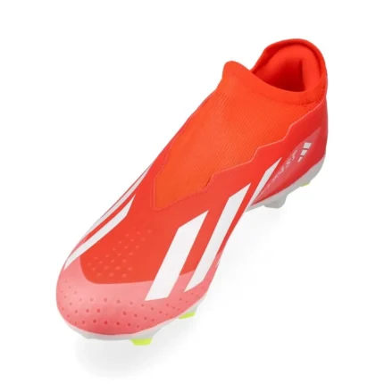 Adidas X Crazyfast League Laceless FG Energy Citrus - Solar Red/Footwear White/Solar Yellow - Image 7