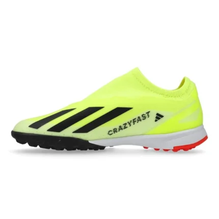 Adidas X Crazyfast League Laceless TF Solar Energy - Solar Yellow/Core Black/Footwear White Kids - Image 3