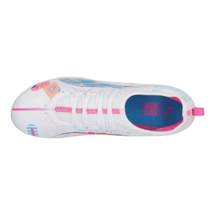 Puma Ultra 5 Match FG/AG Volume Up - White/Luminous Blue/Poison Pink/Fizzy Melon Kids - Image 4