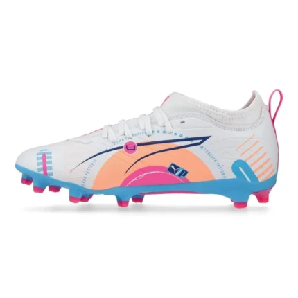 Puma Ultra 5 Match FG/AG Volume Up - White/Luminous Blue/Poison Pink/Fizzy Melon Kids - Image 5