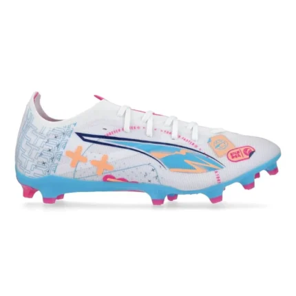 Puma Ultra 5 Match FG/AG Volume Up - White/Luminous Blue/Poison Pink/Fizzy Melon - Image 1