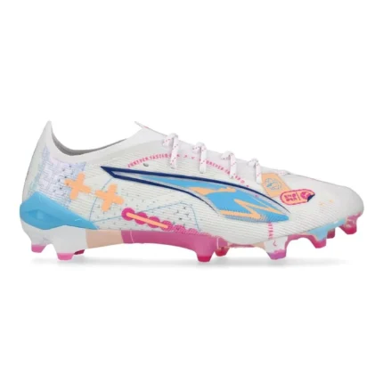 Puma Ultra 5 Ultimate FG Volume Up - White/Luminous Blue/Poison Pink/Fizzy Melon - Image 1