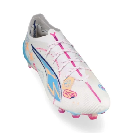 Puma Ultra 5 Ultimate FG Volume Up - White/Luminous Blue/Poison Pink/Fizzy Melon - Image 5