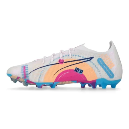 Puma Ultra 5 Ultimate MG Volume Up - White/Luminous Blue/Poison Pink/Fizzy Melon - Image 3