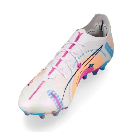 Puma Ultra 5 Ultimate MG Volume Up - White/Luminous Blue/Poison Pink/Fizzy Melon - Image 7