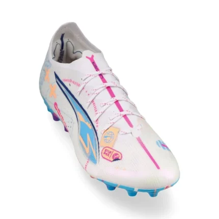 Puma Ultra 5 Ultimate MG Volume Up - White/Luminous Blue/Poison Pink/Fizzy Melon - Image 5