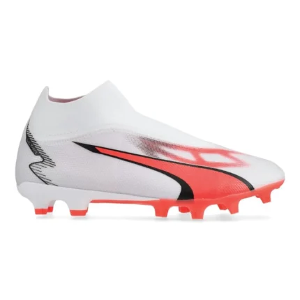 Puma Ultra Match + Laceless FG/AG Breakthrough - White/Black/Fire Orchid - Image 1