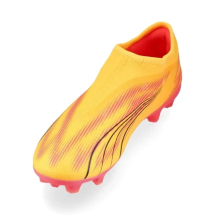 Puma Ultra Match + Laceless FG/AG Forever Faster - Sun Stream/Puma Black/Sunset Glow Kids - Image 7