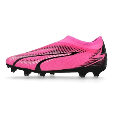 Puma Ultra Match + Laceless FG/AG Phenomenal - Poison Pink/Puma White/Puma Black Kids - Image 3