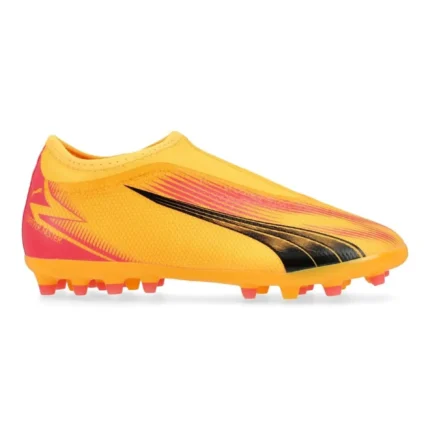 Puma Ultra Match Laceless MG Forever Faster - Sun Stream/Puma Black/Sunset Glow Kids - Image 1