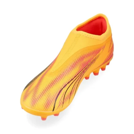 Puma Ultra Match Laceless MG Forever Faster - Sun Stream/Puma Black/Sunset Glow Kids - Image 7