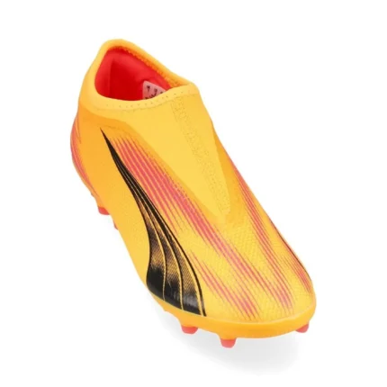 Puma Ultra Match Laceless MG Forever Faster - Sun Stream/Puma Black/Sunset Glow Kids - Image 5