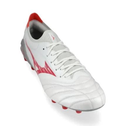 Mizuno Morelia Neo 4 Beta Elite FG/AG Charge - White/Radiant Red - Image 5