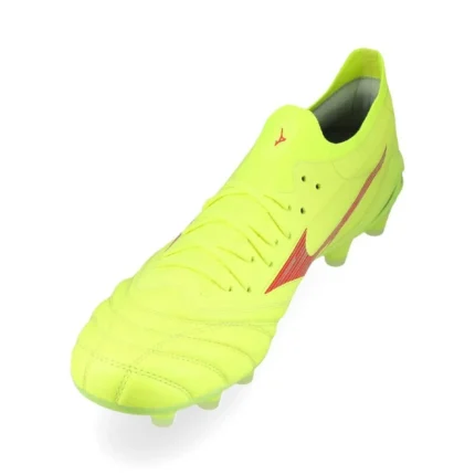 Mizuno Morelia Neo 4 Beta Elite FG/AG Dyna - Safety Yellow/Fiery Coral - Image 7