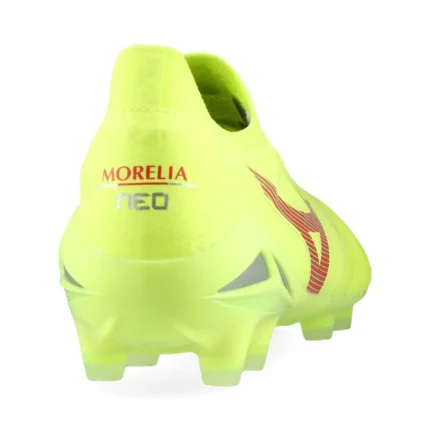Mizuno Morelia Neo 4 Beta Elite FG/AG Dyna - Safety Yellow/Fiery Coral - Image 6
