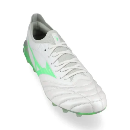 Mizuno Morelia Neo 4 Beta Elite FG/AG Frontier - White/Neon Green/Cool Gray - Image 5
