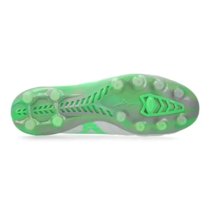 Mizuno Morelia Neo 4 Beta Elite FG/AG Frontier - White/Neon Green/Cool Gray - Image 2