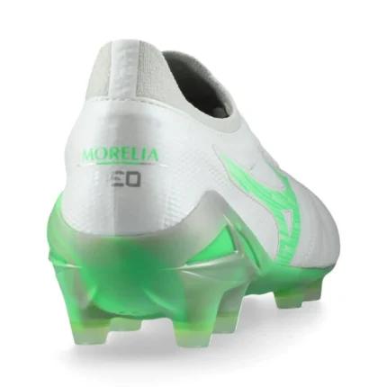 Mizuno Morelia Neo 4 Beta Elite FG/AG Frontier - White/Neon Green/Cool Gray - Image 6