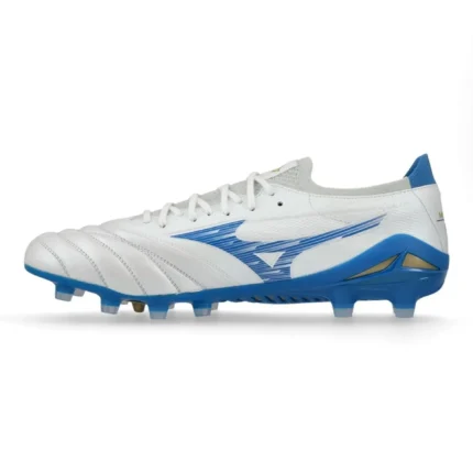 Mizuno Morelia Neo 4 Beta Elite FG/AG Mugen - White/Laser Blue - Image 3