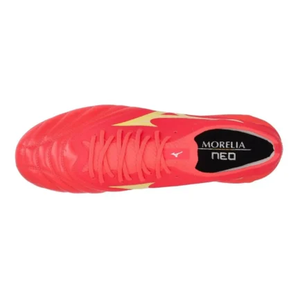 Mizuno Morelia Neo 4 Beta Elite FG/AG Release - Bolt/Fiery Coral - Image 4