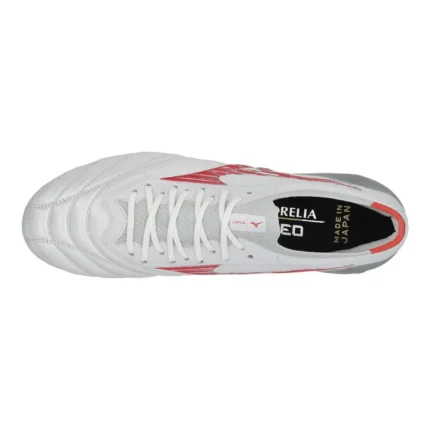 Mizuno Morelia Neo 4 Beta Made In Japan FG/AG Charge - White/Radiant Red - Image 4