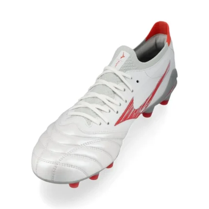 Mizuno Morelia Neo 4 Beta Made In Japan FG/AG Charge - White/Radiant Red - Image 7