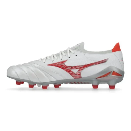 Mizuno Morelia Neo 4 Beta Made In Japan FG/AG Charge - White/Radiant Red - Image 3