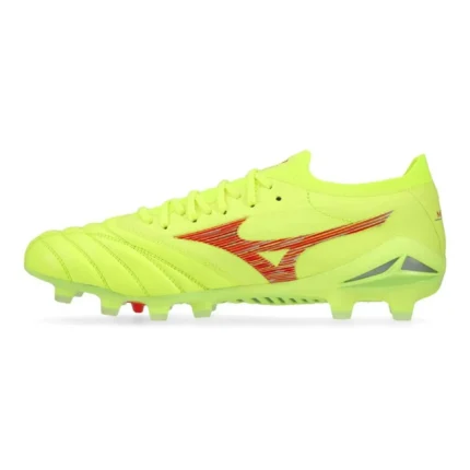 Mizuno Morelia Neo 4 Beta Made In Japan FG/AG Dyna - Safety Yellow/Fiery Coral - Image 3