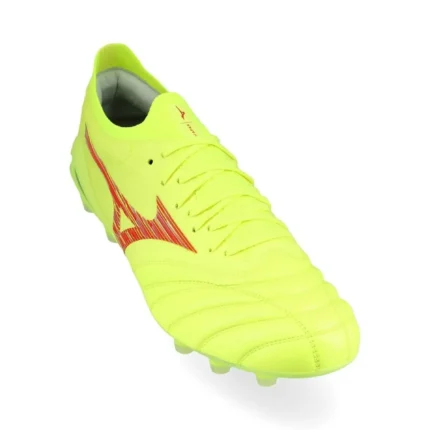Mizuno Morelia Neo 4 Beta Made In Japan FG/AG Dyna - Safety Yellow/Fiery Coral - Image 5