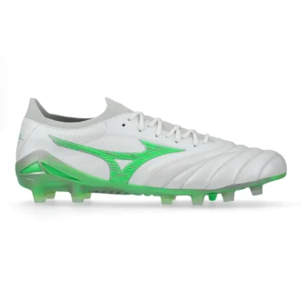 Mizuno Morelia Neo 4 Beta Made In Japan FG/AG Frontier - White/Neon Green/Cool Gray - Image 1