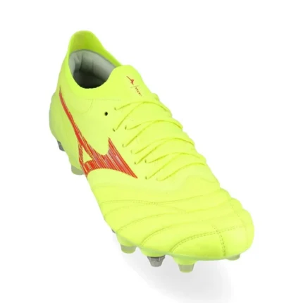 Mizuno Morelia Neo 4 Beta Made In Japan SG Dyna - Safety Yellow/Fiery Coral - Image 5
