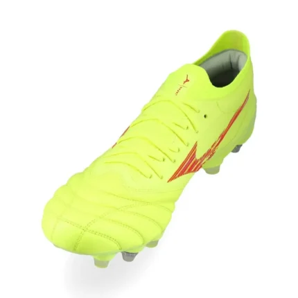 Mizuno Morelia Neo 4 Beta Made In Japan SG Dyna - Safety Yellow/Fiery Coral - Image 7