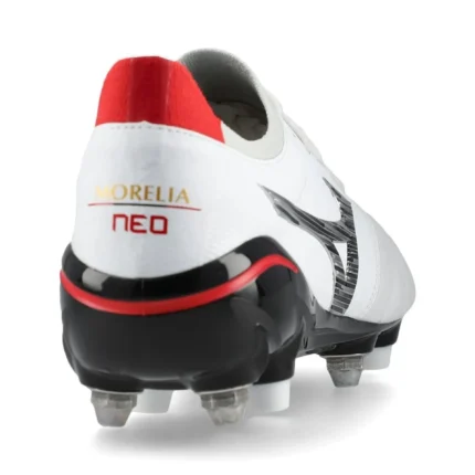 Mizuno Morelia Neo 4 Beta Made In Japan SG - White/Black/Chinese Red - Image 6