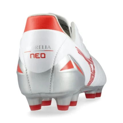 Mizuno Morelia Neo 4 Pro FG/AG Charge - White/Radiant Red - Image 6