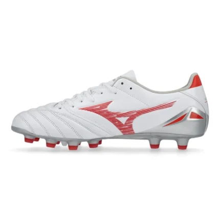 Mizuno Morelia Neo 4 Pro FG/AG Charge - White/Radiant Red - Image 3