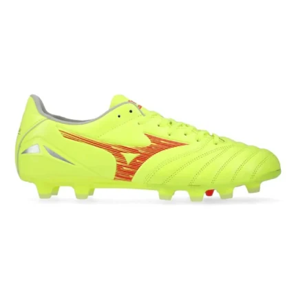 Mizuno Morelia Neo 4 Pro FG/AG Dyna - Safety Yellow/Fiery Coral - Image 1